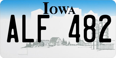 IA license plate ALF482
