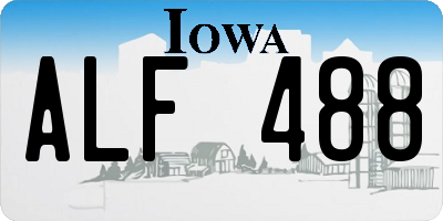 IA license plate ALF488