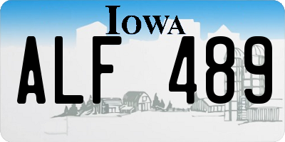 IA license plate ALF489