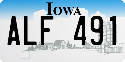 IA license plate ALF491