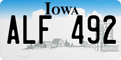 IA license plate ALF492