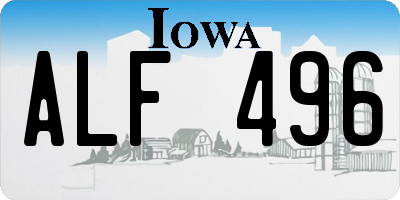 IA license plate ALF496