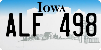 IA license plate ALF498
