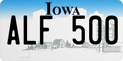 IA license plate ALF500