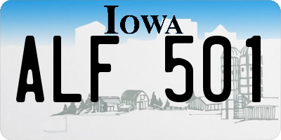 IA license plate ALF501