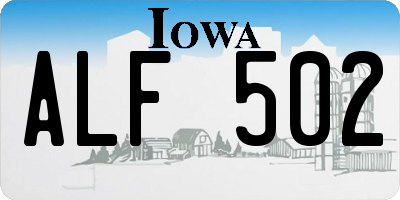 IA license plate ALF502