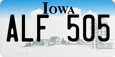 IA license plate ALF505