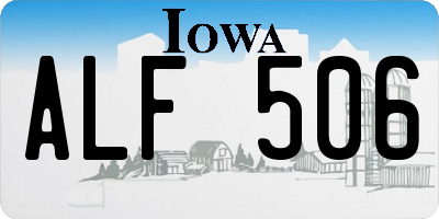 IA license plate ALF506