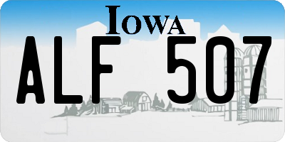 IA license plate ALF507