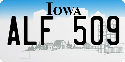 IA license plate ALF509