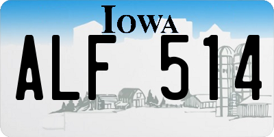 IA license plate ALF514