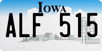 IA license plate ALF515