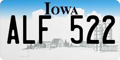 IA license plate ALF522