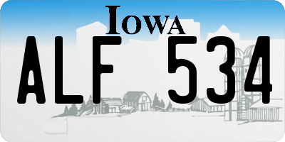 IA license plate ALF534