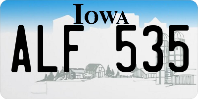 IA license plate ALF535