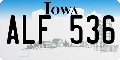 IA license plate ALF536