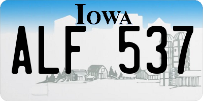 IA license plate ALF537