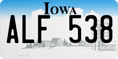IA license plate ALF538