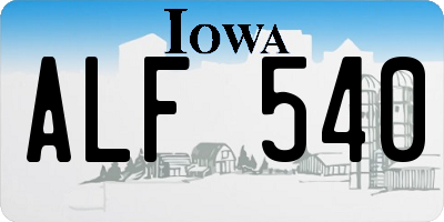 IA license plate ALF540