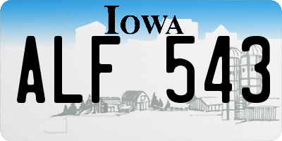 IA license plate ALF543