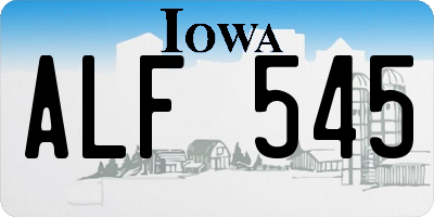 IA license plate ALF545