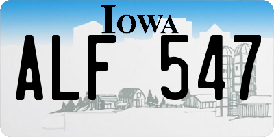 IA license plate ALF547