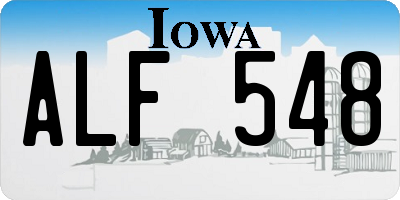 IA license plate ALF548