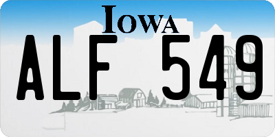 IA license plate ALF549
