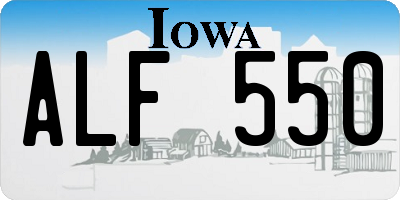 IA license plate ALF550