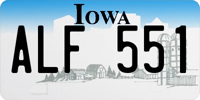 IA license plate ALF551