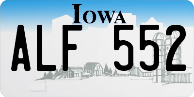 IA license plate ALF552
