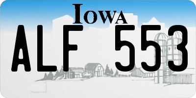 IA license plate ALF553