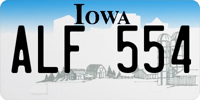 IA license plate ALF554