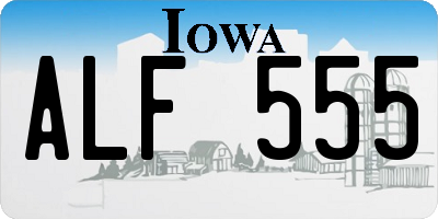 IA license plate ALF555