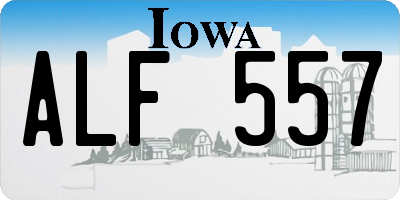 IA license plate ALF557