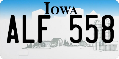 IA license plate ALF558