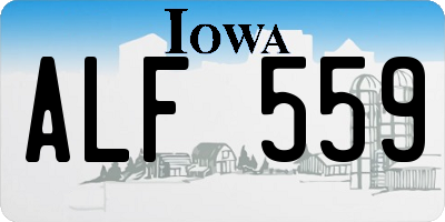 IA license plate ALF559
