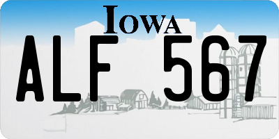 IA license plate ALF567