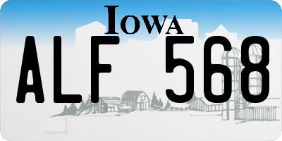 IA license plate ALF568