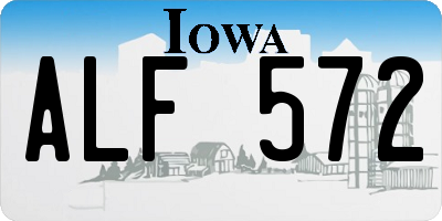 IA license plate ALF572