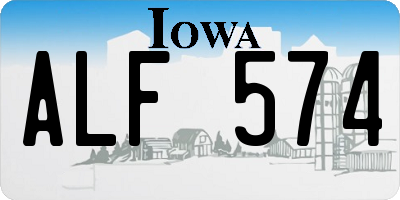 IA license plate ALF574