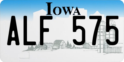 IA license plate ALF575