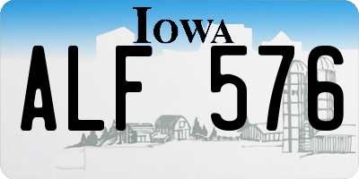 IA license plate ALF576