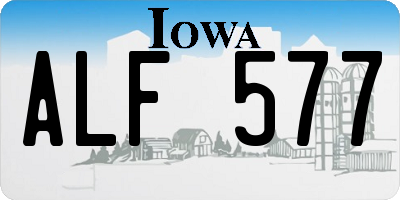 IA license plate ALF577