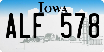 IA license plate ALF578