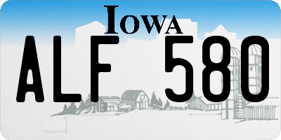 IA license plate ALF580