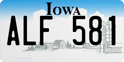 IA license plate ALF581