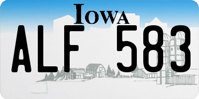 IA license plate ALF583
