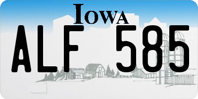 IA license plate ALF585