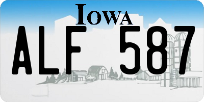 IA license plate ALF587